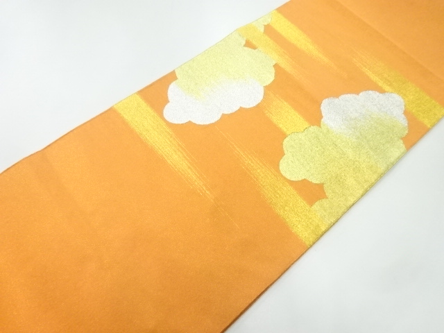  綴れ雲模様織出し袋帯